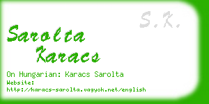 sarolta karacs business card